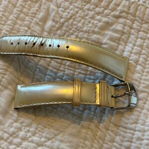 Michele Gold Leather Watch Strap